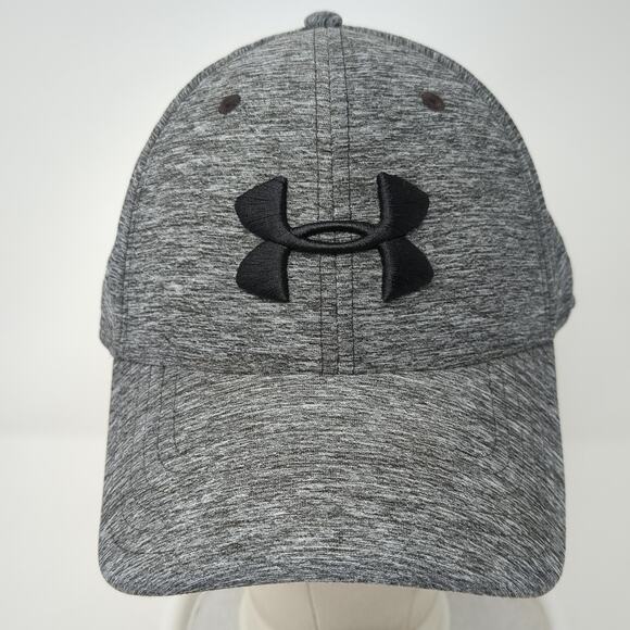 Under Armour Fitted Baseball Cap Gray XL Embroidered Vented Holes 6 Panel - Picture 2 of 9